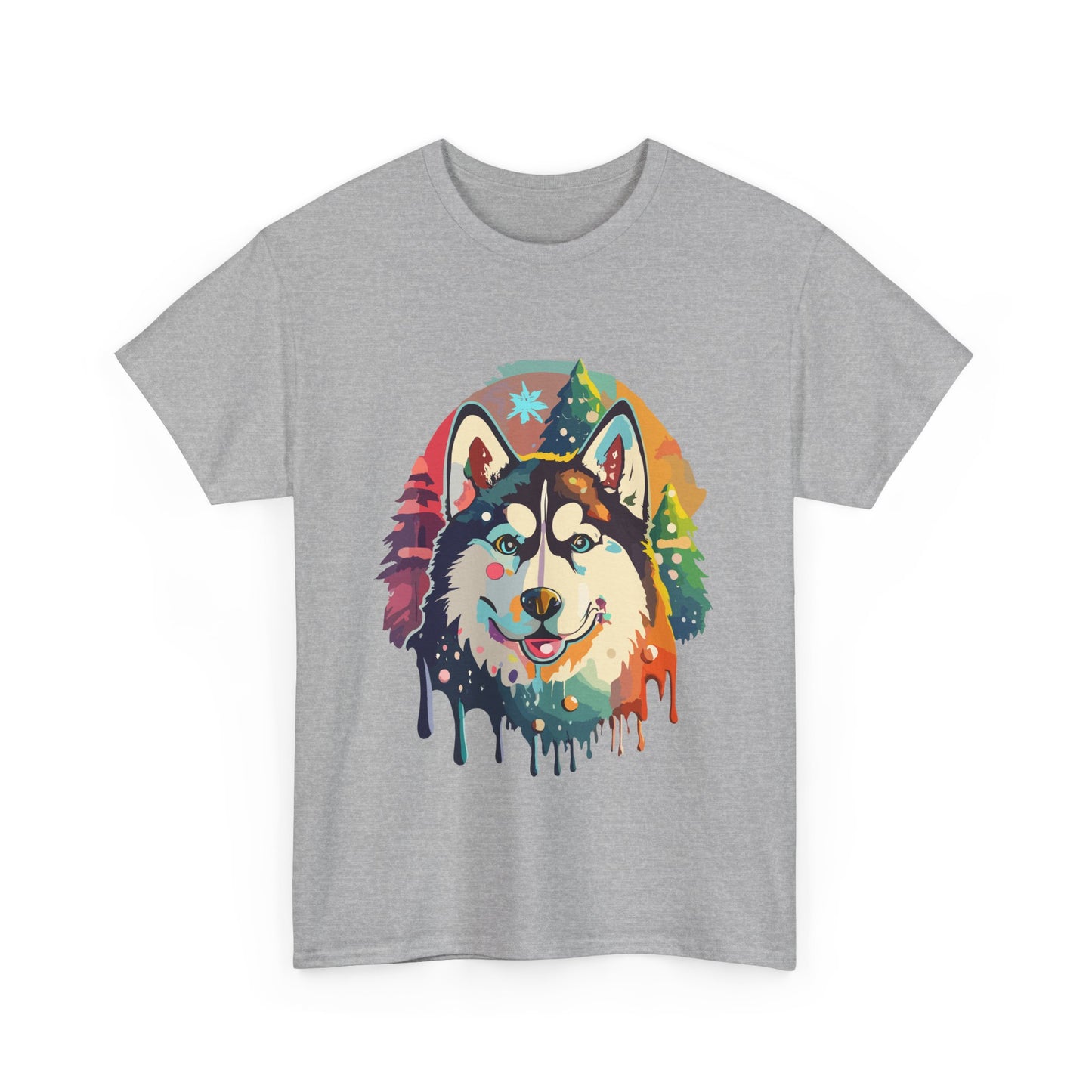 Unisex Christmas Husky tshirt - Cozy Holiday Dog t-shirt, Perfect for Winter, Xmas Gift for dog lover