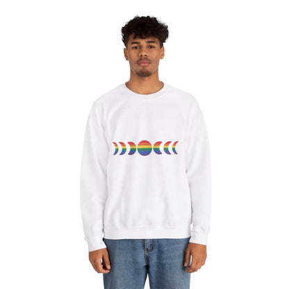 LGBTQ+ Pride "Not a Phase" Rainbow Moon Phases Design Soft Unisex Pullover