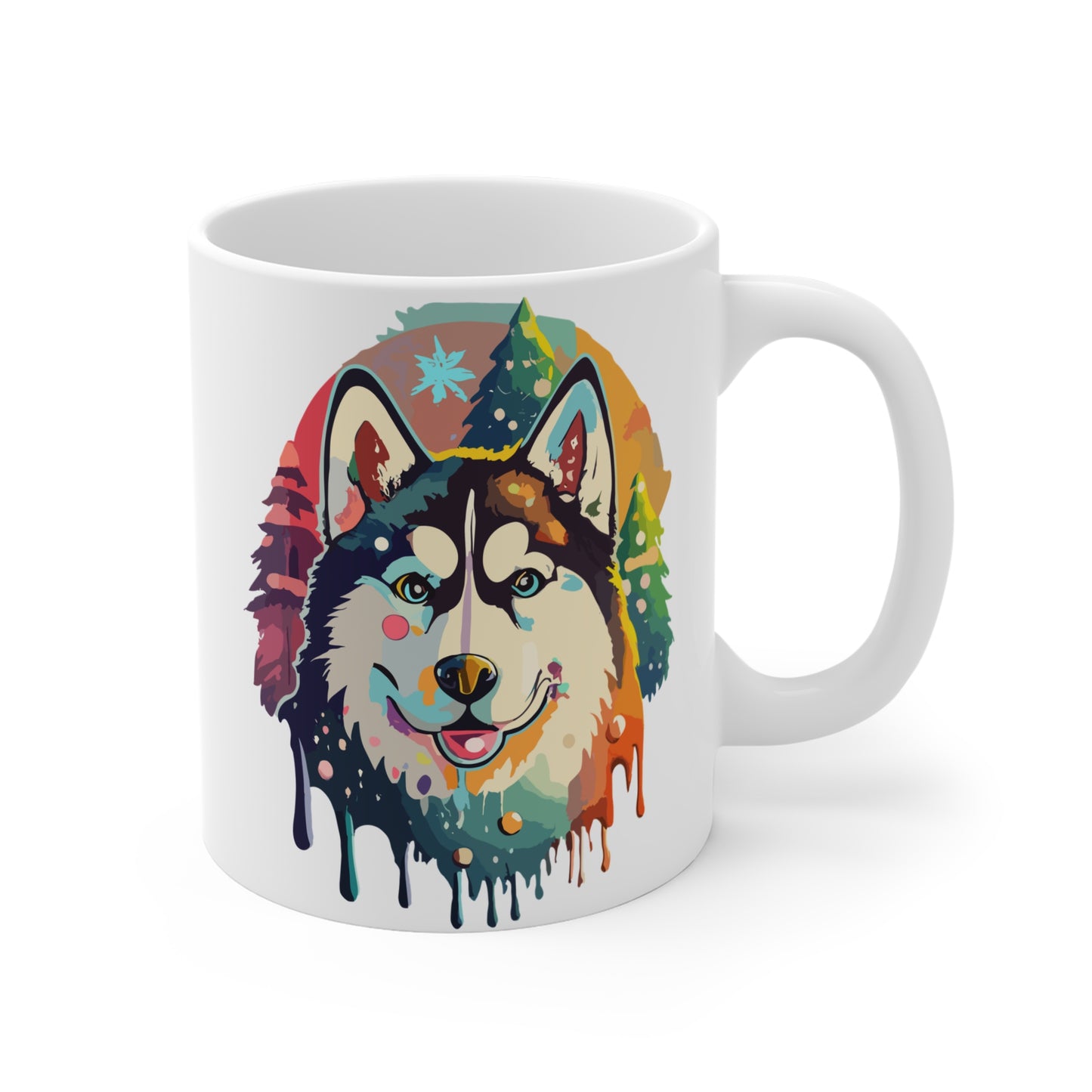 Holiday Christmas Husky Mug - Perfect Winter Dog Cup for Holiday Cheer, Siberian Husky Xmas gift, pet lover mug