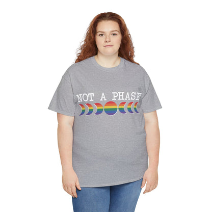 LGBTQ+ Pride "Not a Phase" Rainbow Moon Phases Design Soft T-Shirt