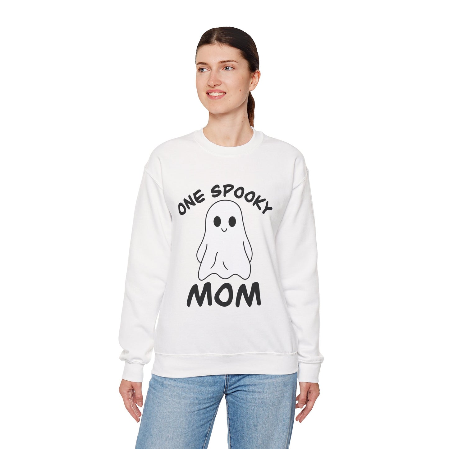 One Spooky Mom Halloween Sweatshirt | Cute Ghost Fall Sweater for Moms