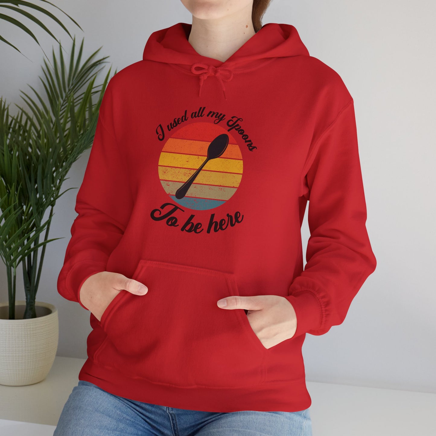 Humorous spoon theory hoodie, "I don't have enough spoons to be here hoodie" Empowering Stylish Comfort Apparel