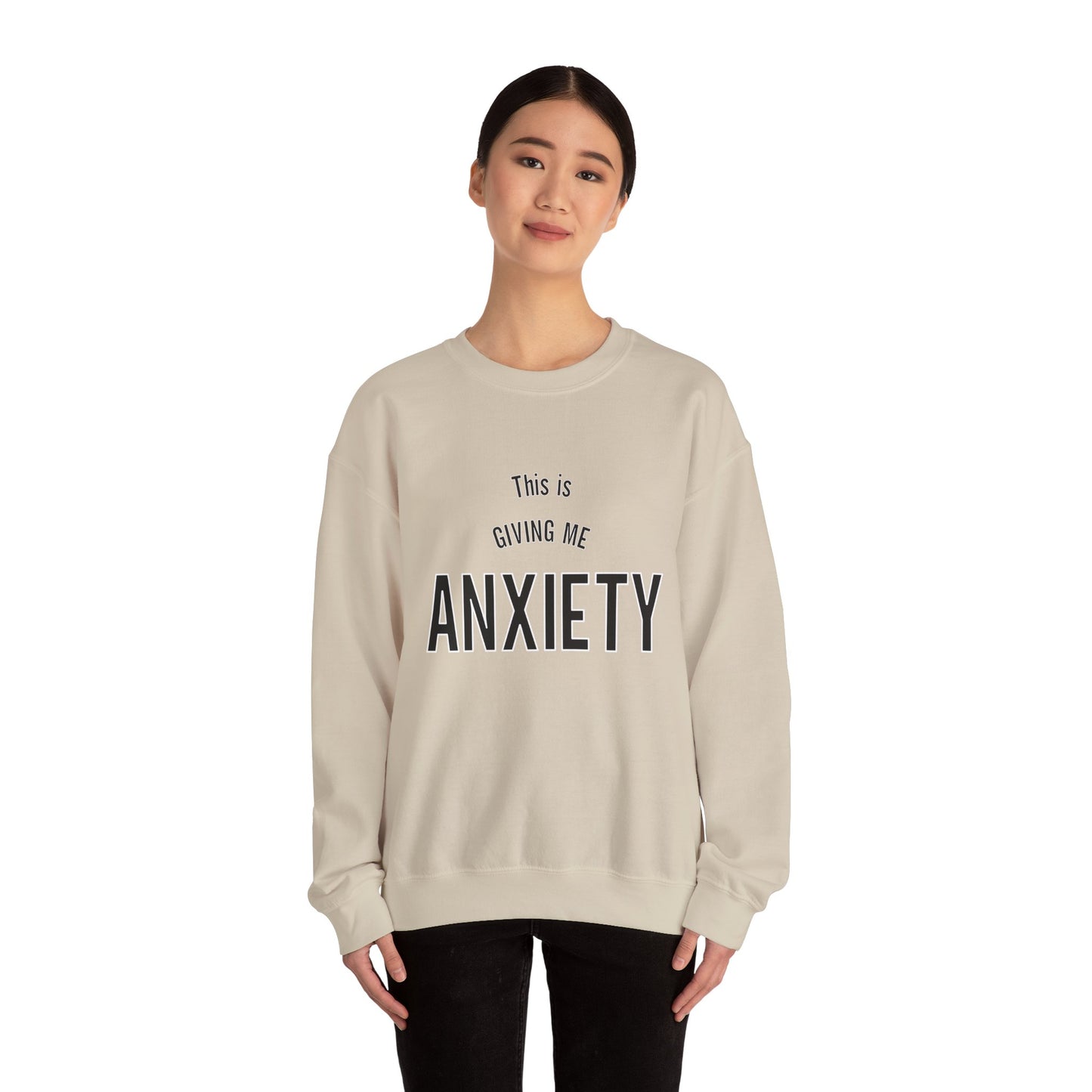 Funny anxiety shirt, this is giving me anxiety, Humorous Mental Health Unisex Sweatshirt