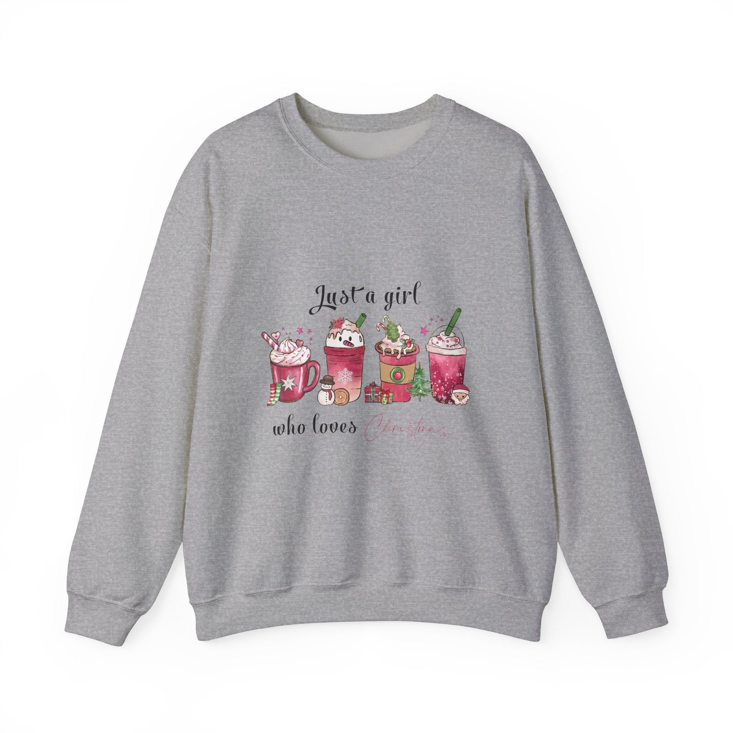 Funny Womens Christmas sweatshirt, Just A Girl Who Loves Christmas, Christmas Lover, Holiday Unisex Heavy Blend™ Crewneck Sweatshirt