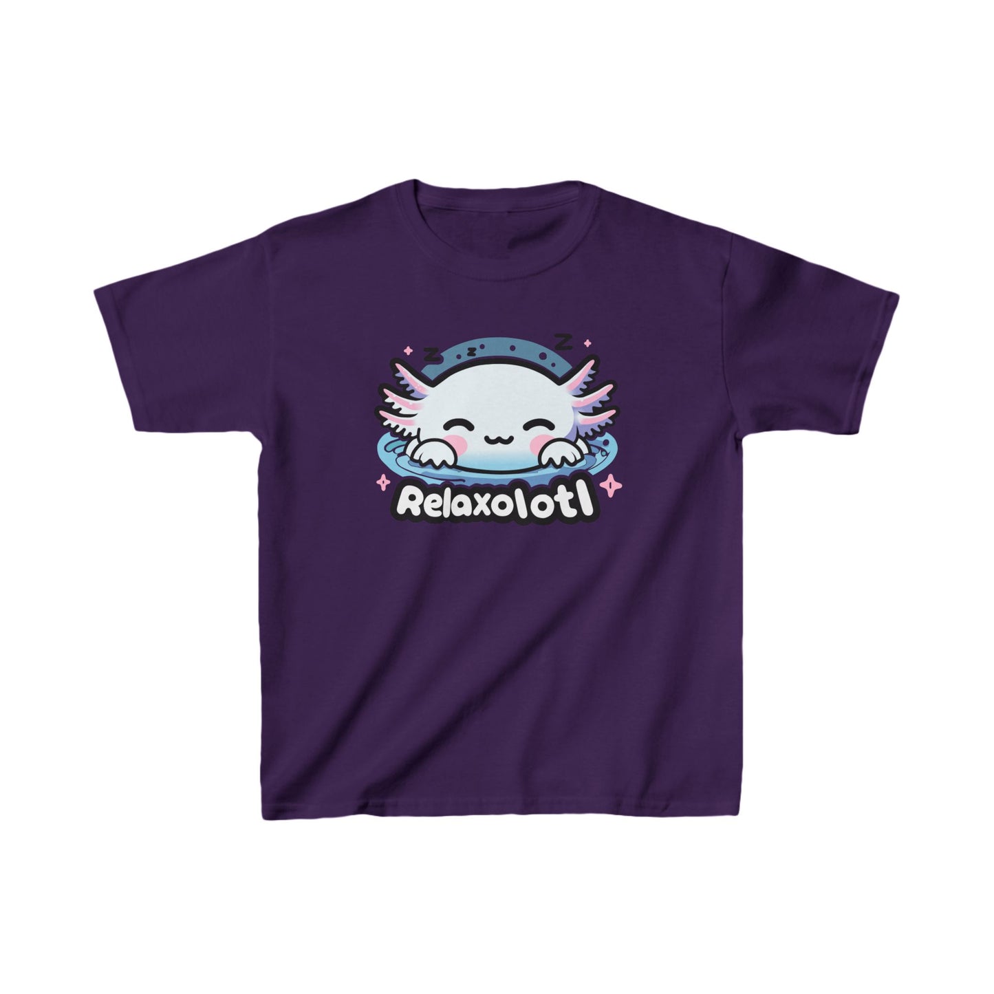 Cartoon kids Axolotl T-Shirt, Kawaii Aquatic Animal Tee, Cute Relaxolotl Lover Gift, unisex cotton shirt