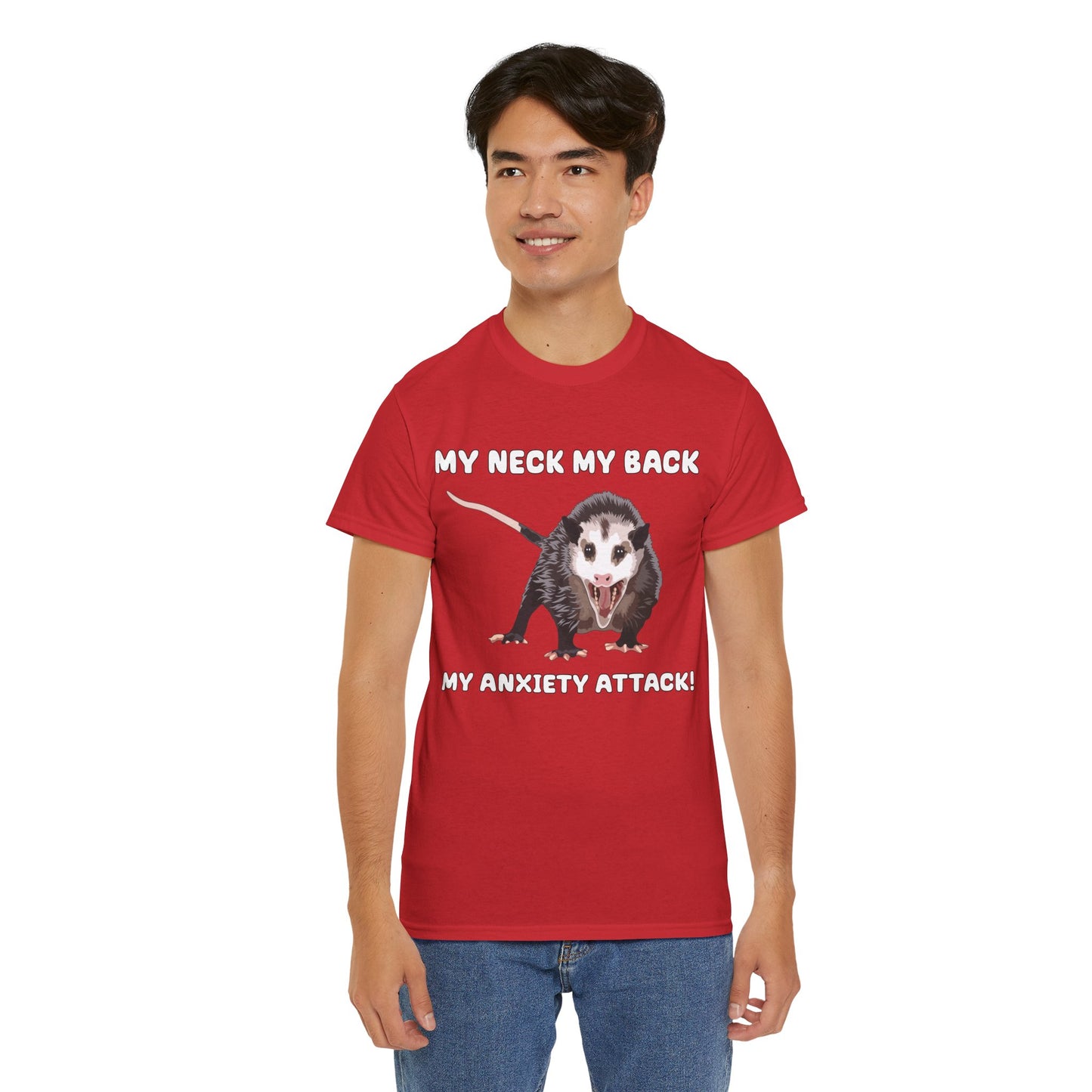 Opossum Anxiety Quote T-Shirt - Funny Stress-Relief Animal Tee