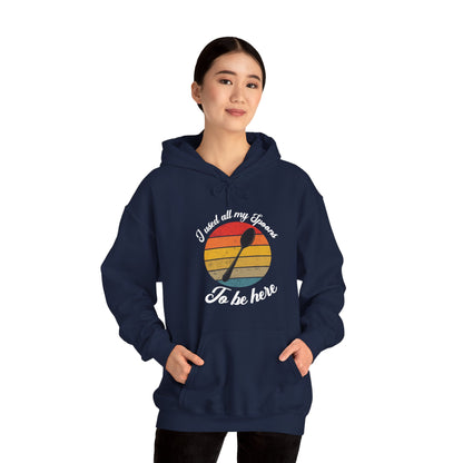 Humorous spoon theory hoodie, "I don't have enough spoons to be here hoodie" Empowering Stylish Comfort Apparel