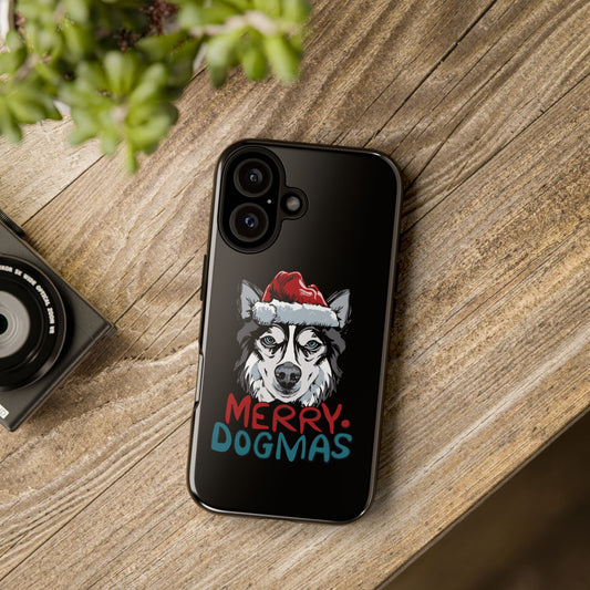 Festive Husky Christmas Phone Case for 16, Pro Max, 15, Pixel, & Galaxy - Cute Winter Dog Cover, Perfect Holiday Pet Gift