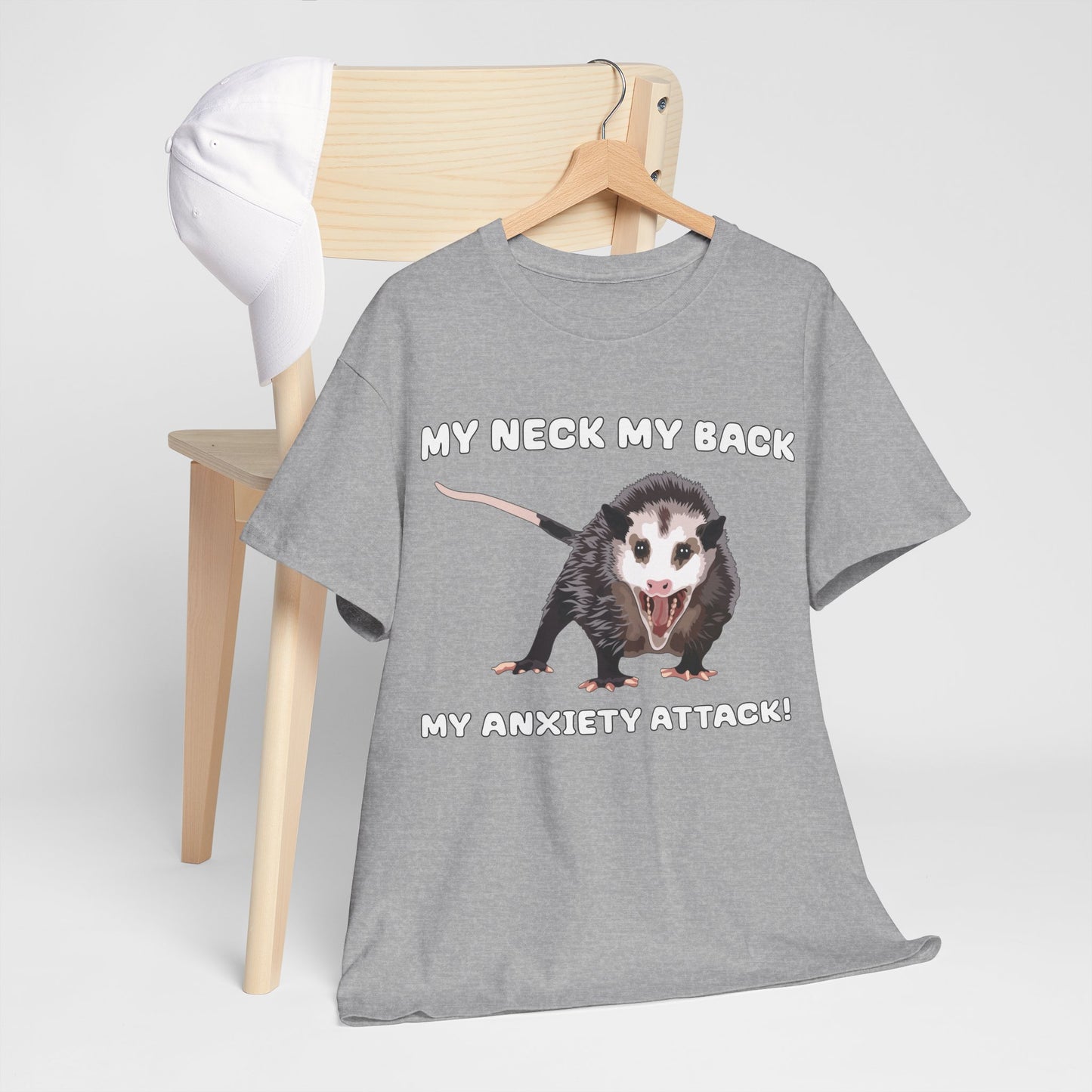 Opossum Anxiety Quote T-Shirt - Funny Stress-Relief Animal Tee