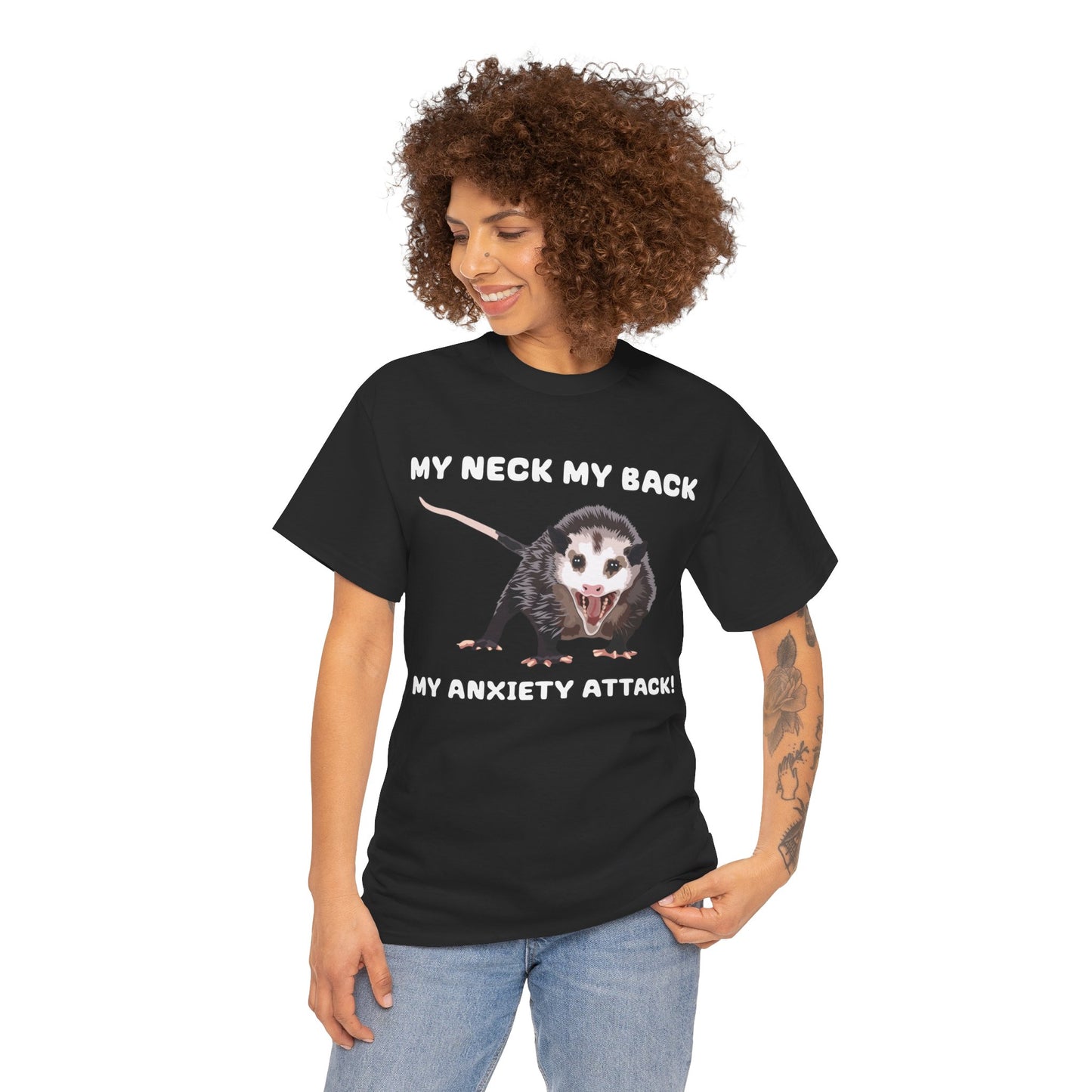 Opossum Anxiety Quote T-Shirt - Funny Stress-Relief Animal Tee