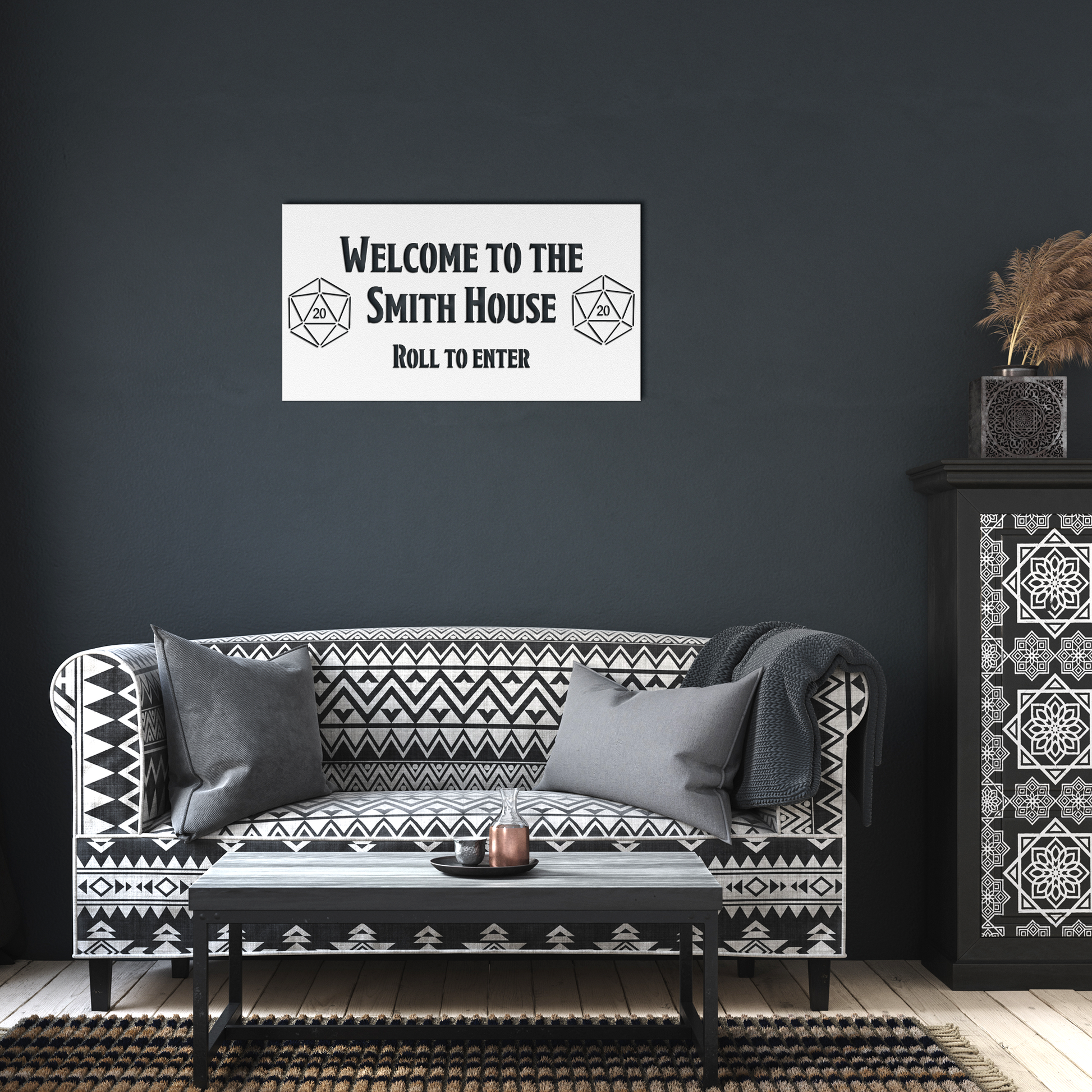 Customizable_DnD_Welcome_Metal_Sign_White_Dark_Living_Room_Mockup.png