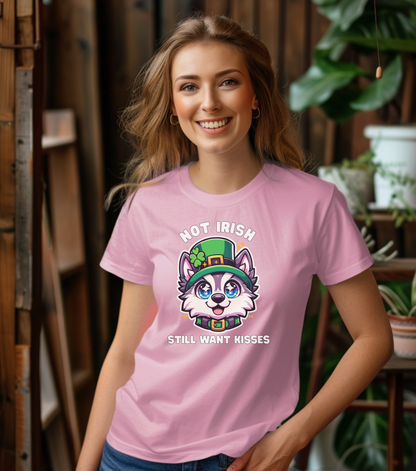 Not Irish But Kissable Husky T-Shirt - St. Patrick’s Day Themed Tee